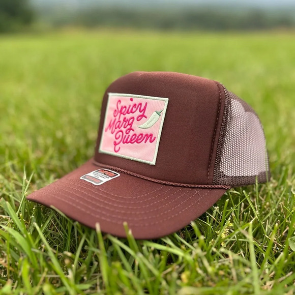 NEW “spicy marg queen” SnapBack / trucker hat - brown, pink, turquoise - Picture 2 of 3